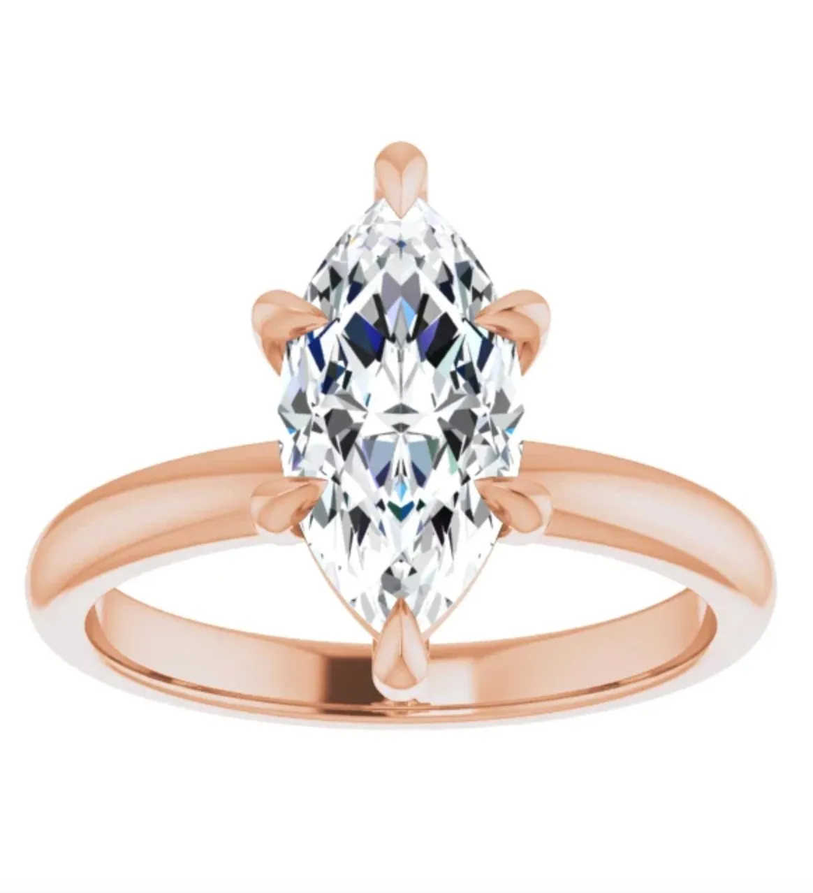 Marquise Moissanite Solitaire Engagement Ring