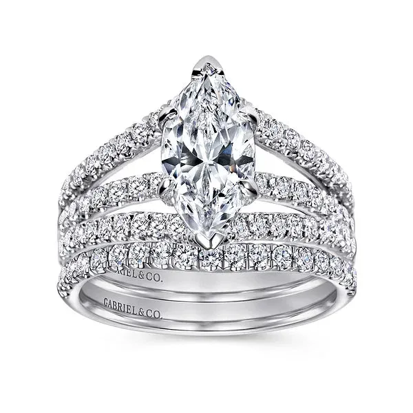 Marquise Shape Split Shank Diamond Engagement Ring Mounting