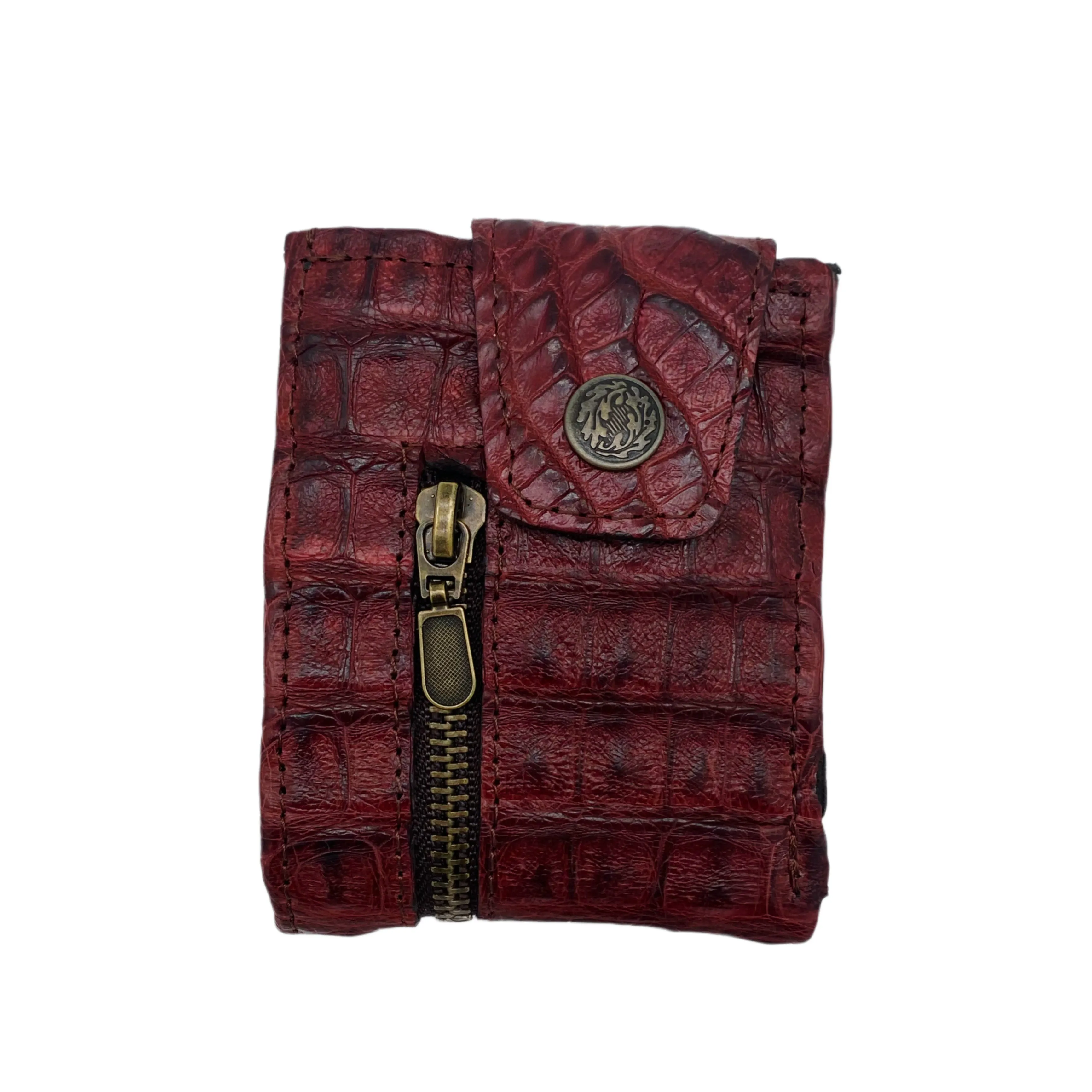 Men's Fasten Genuine Alligator Front Zipper Wallet