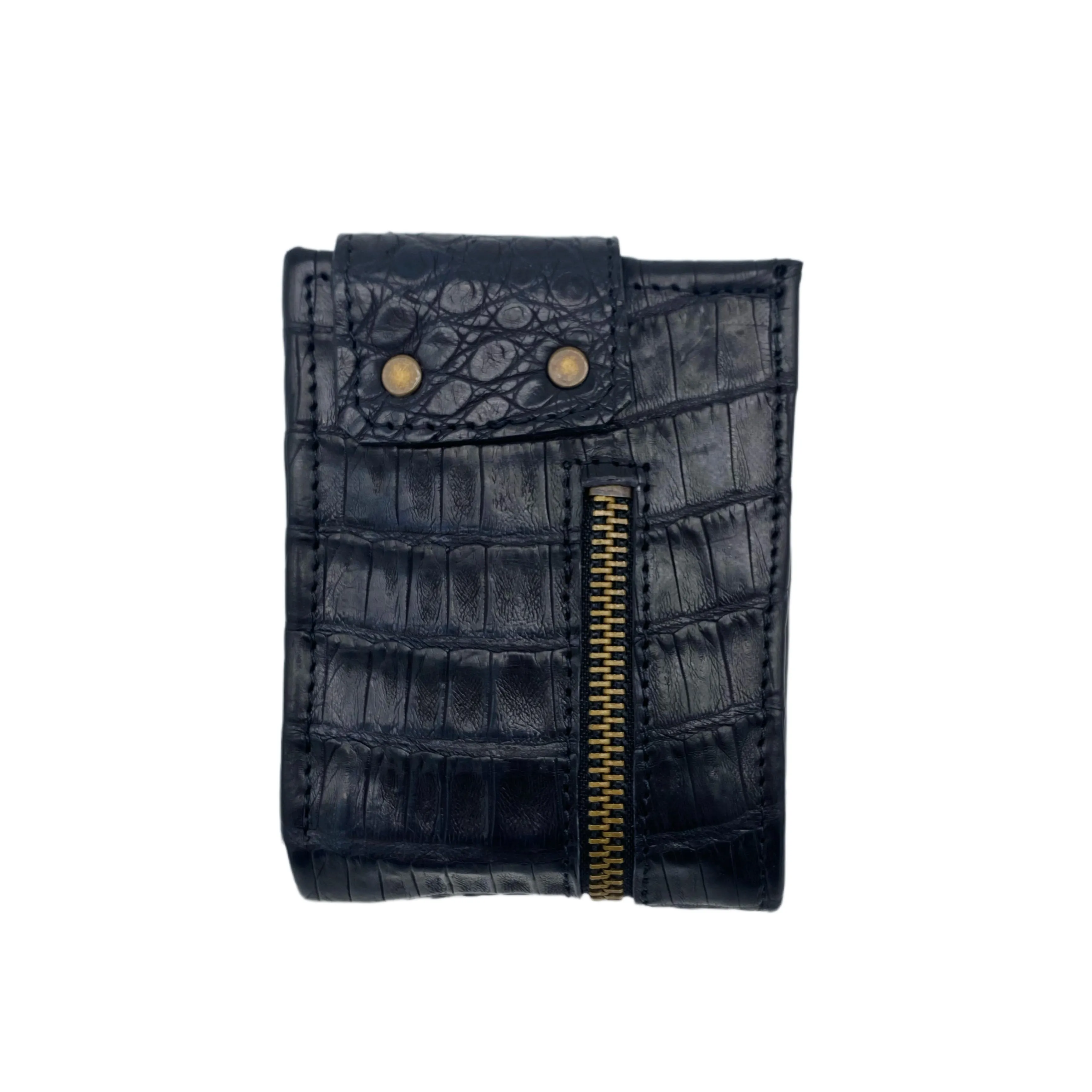 Men's Fasten Genuine Alligator Front Zipper Wallet