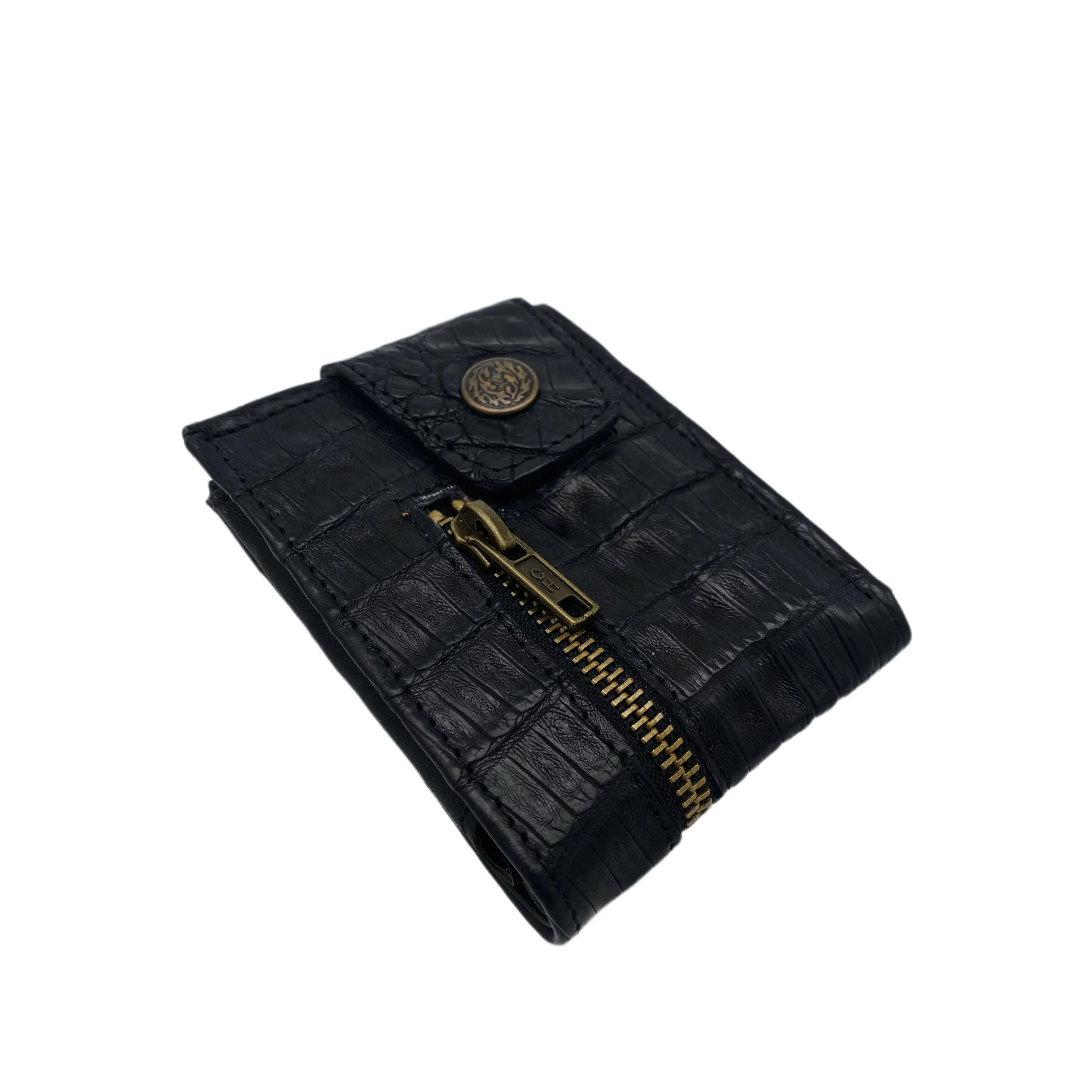 Men's Fasten Genuine Alligator Front Zipper Wallet