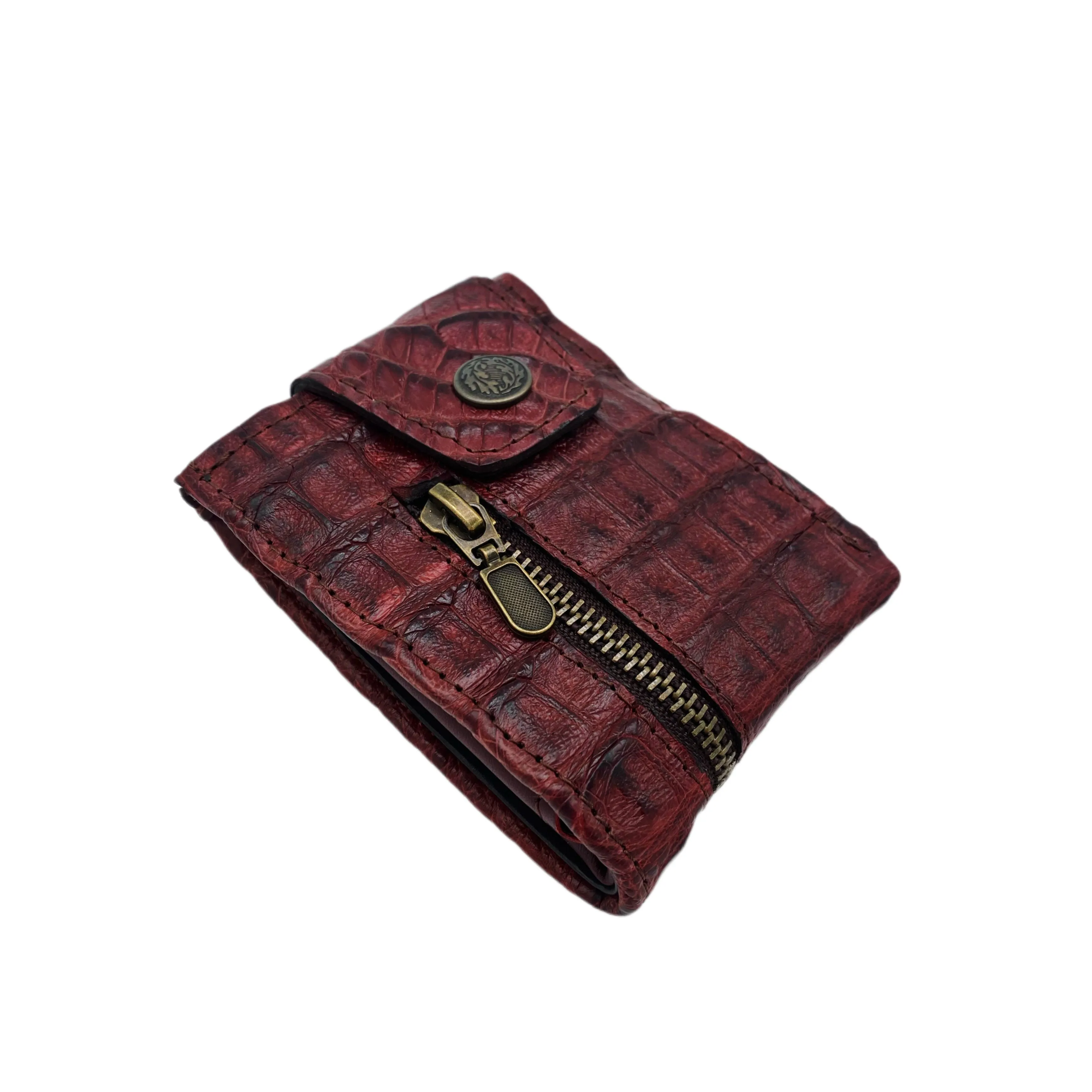 Men's Fasten Genuine Alligator Front Zipper Wallet