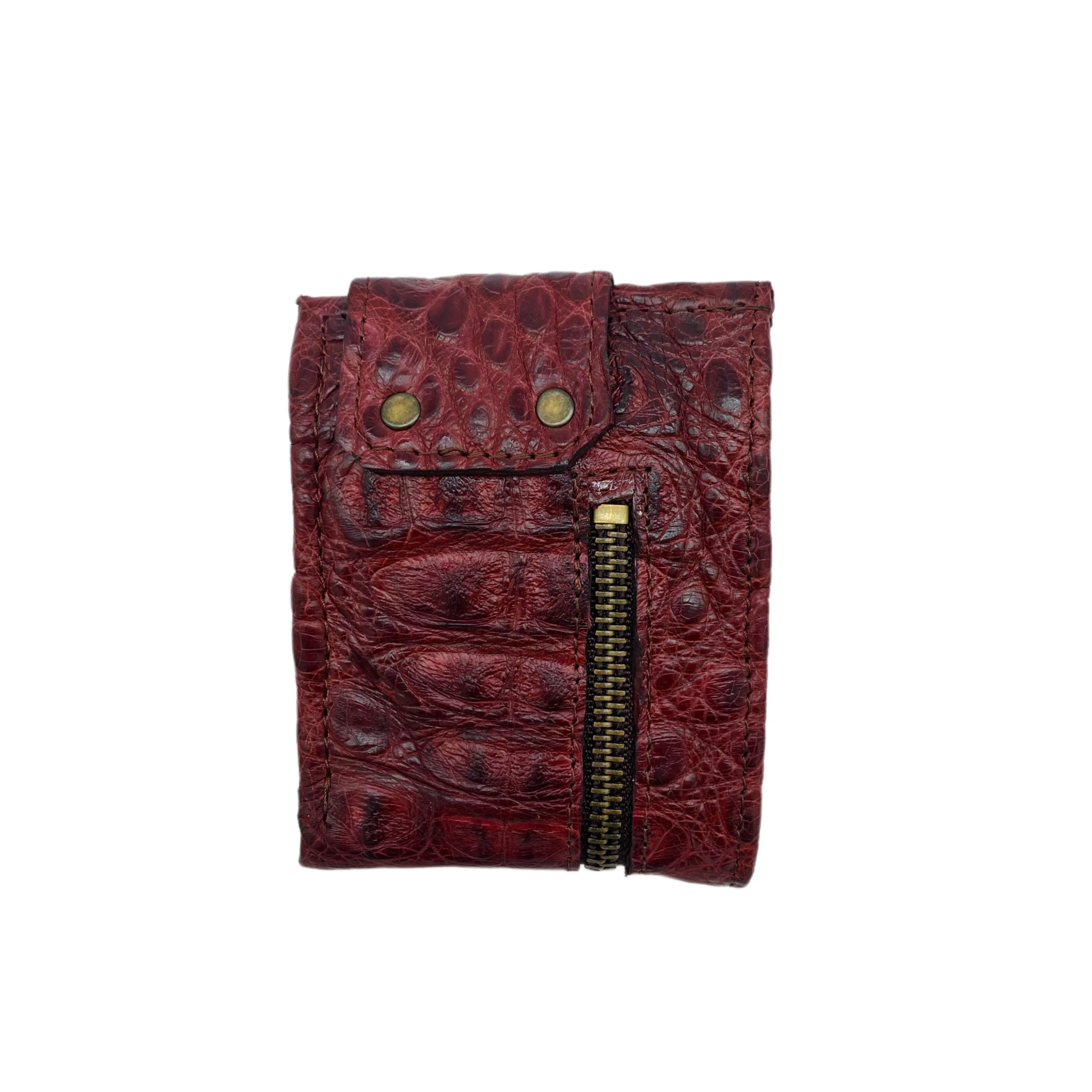Men's Fasten Genuine Alligator Front Zipper Wallet