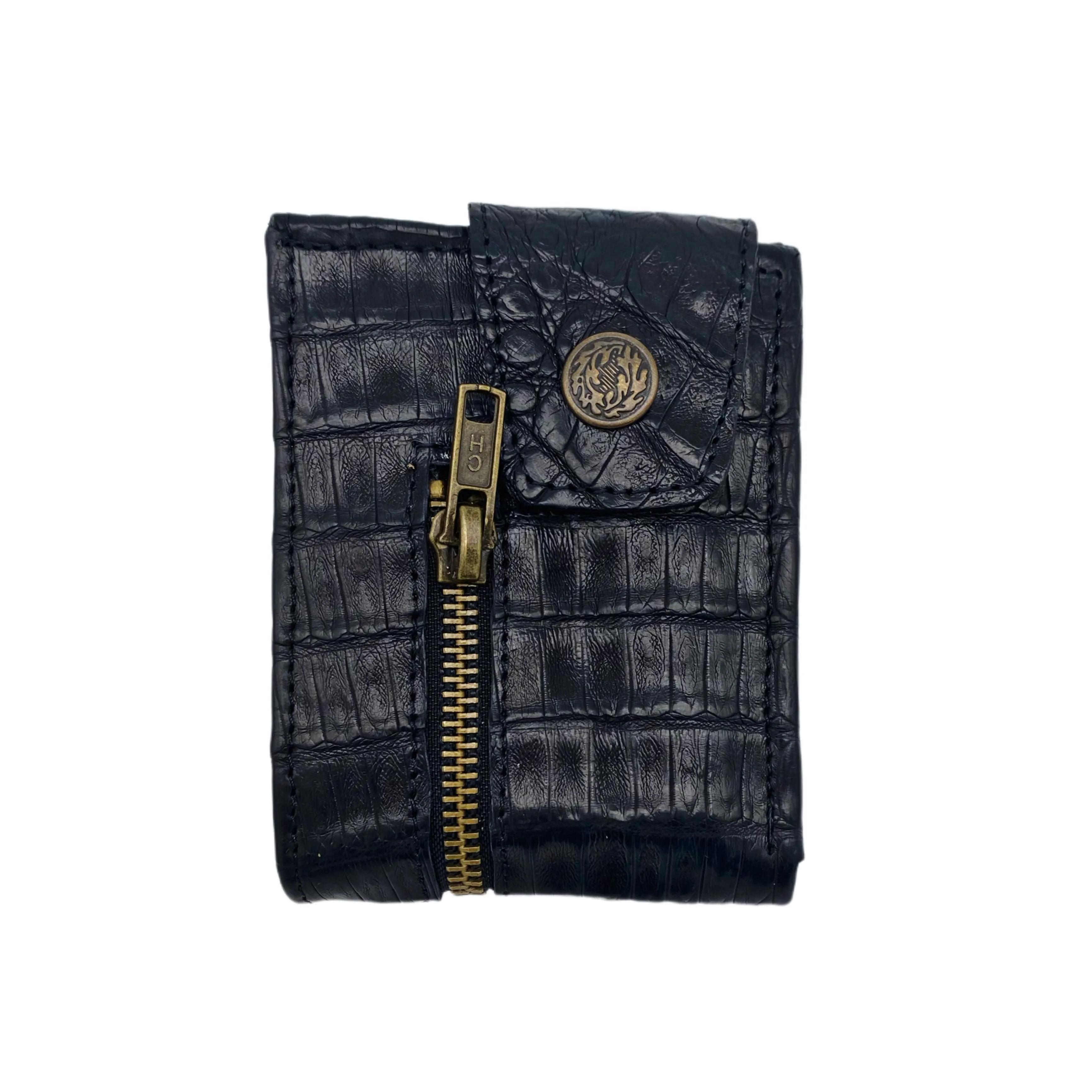Men's Fasten Genuine Alligator Front Zipper Wallet