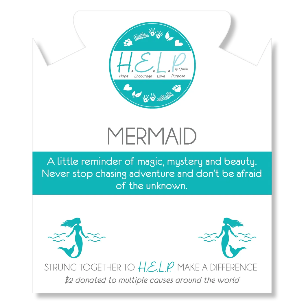 Mermaid Charm with Blue Opal Jade Charity Bracelet
