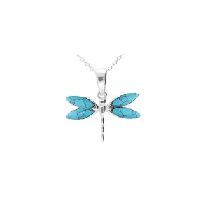 MILENA Baltic Amber Dragonfly - Turquoise Necklace