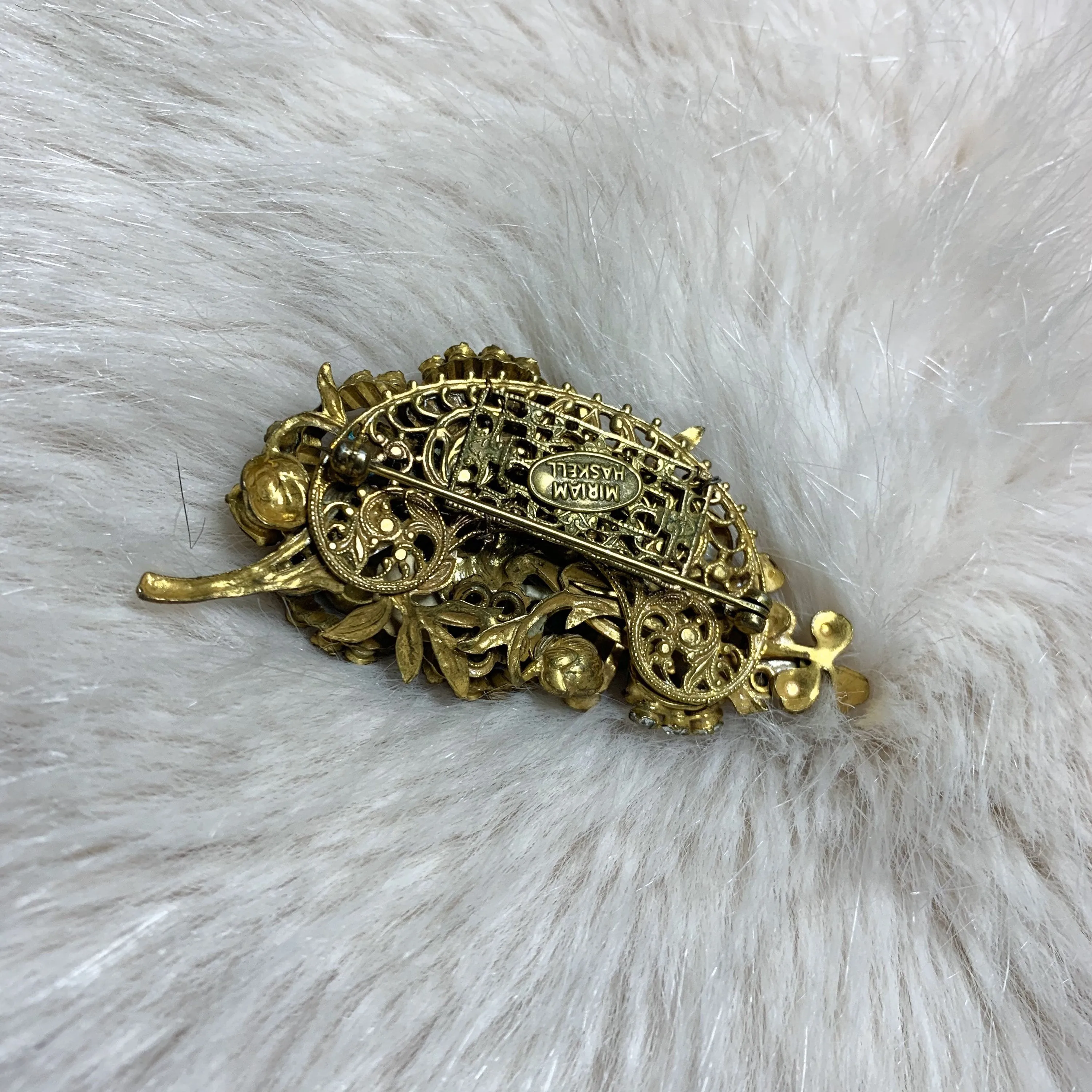 Miriam Haskell Clear crystal vintage brooch bridal vintage wedding