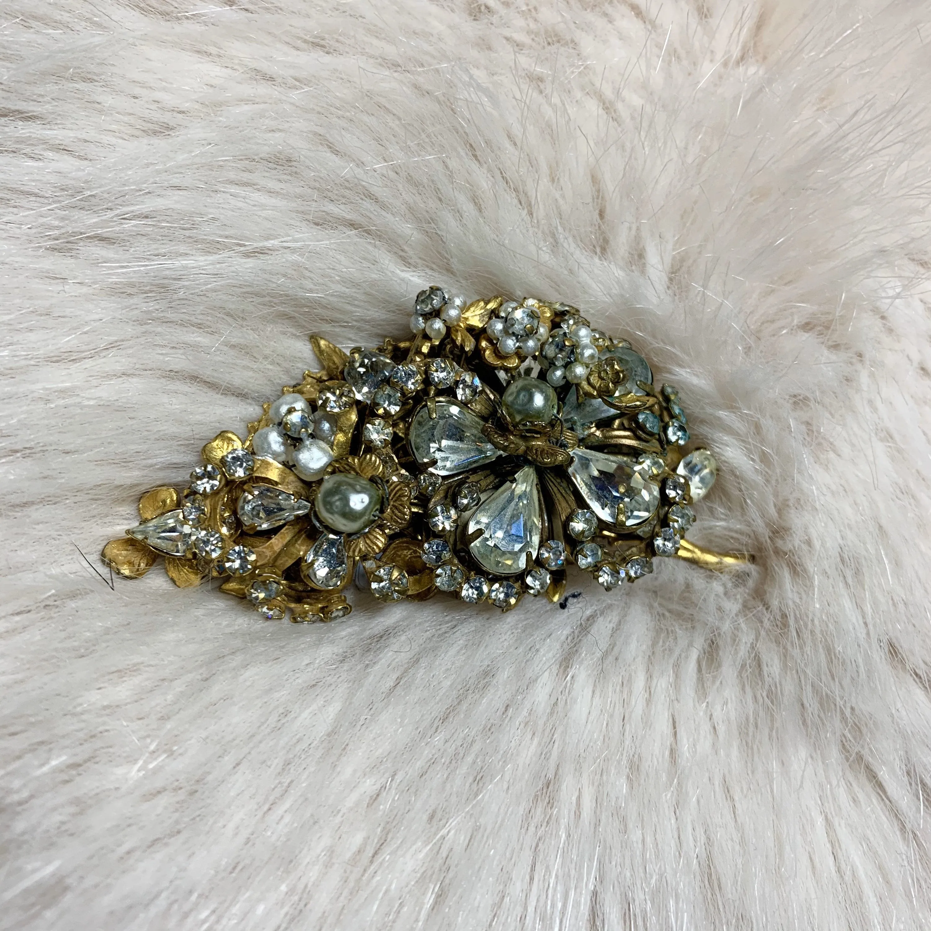 Miriam Haskell Clear crystal vintage brooch bridal vintage wedding