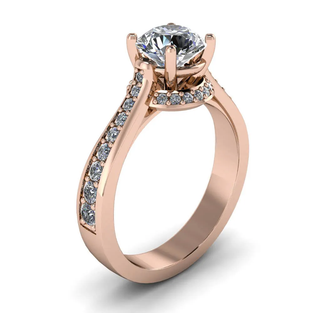 Moissanite Diamond Engagement Ring Forever One Center - Aura