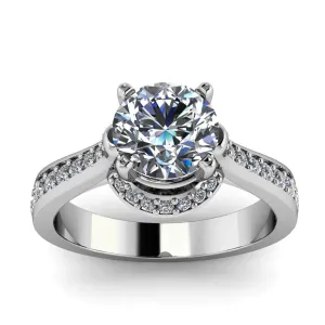Moissanite Diamond Engagement Ring Forever One Center - Aura