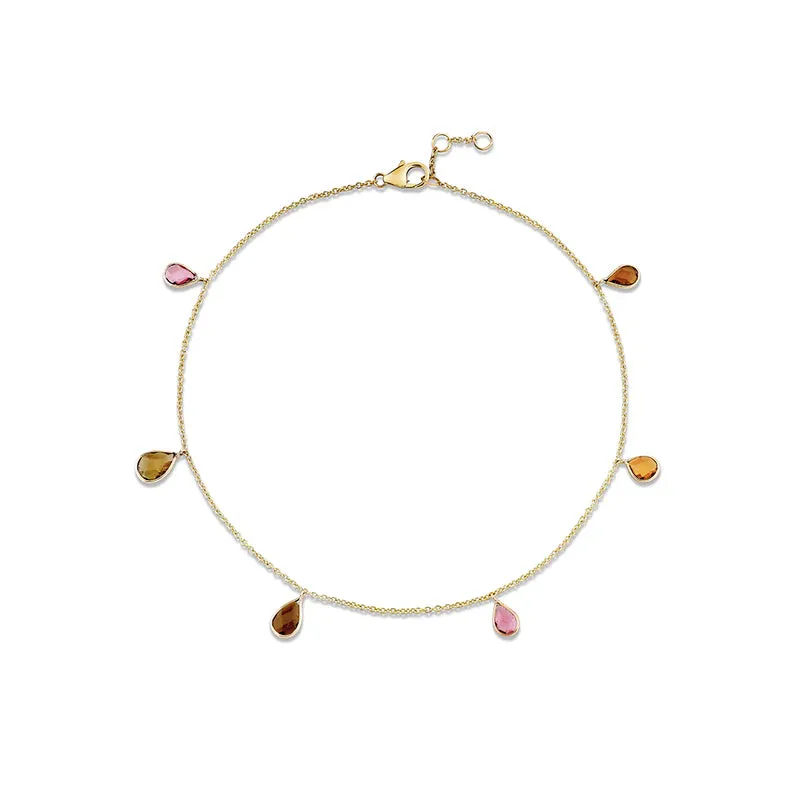 Multicolor Tourmaline Anklet