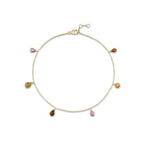 Multicolor Tourmaline Anklet