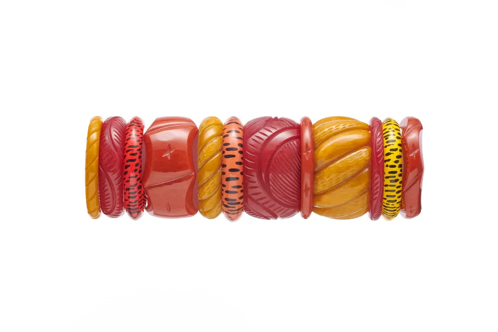 Narrow Golden Amber Fakelite Duchess Bangle