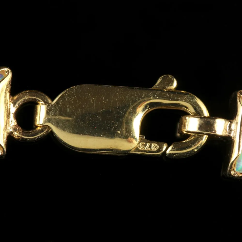 Opal Blue Topaz Gold Bracelet 9Ct Gold