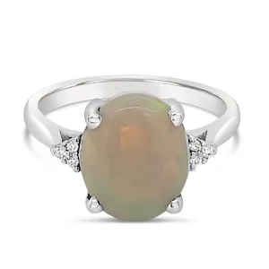 Opal Diamond Dress Ring White Gold Opal 1.85ct