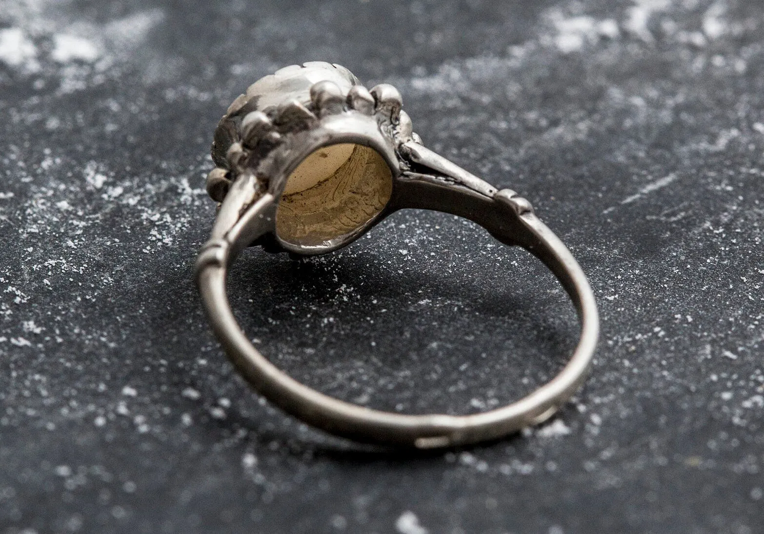 Opal Flower Ring - Solitaire Opal Ring - Boho Statement Ring