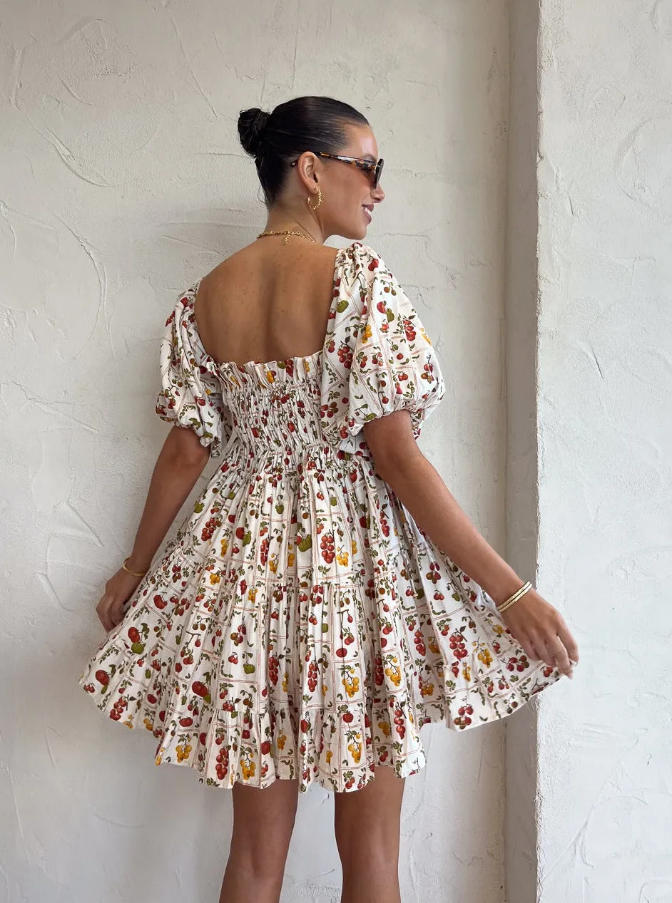 Palm Noosa Kub Dress in Tomato Tiles