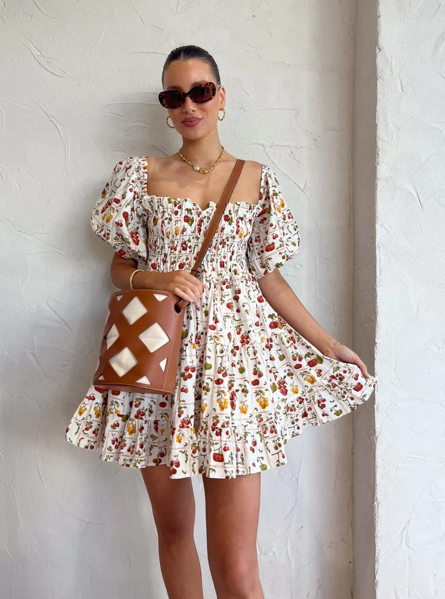 Palm Noosa Kub Dress in Tomato Tiles