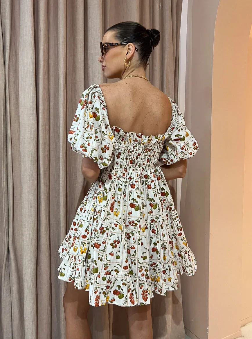 Palm Noosa Kub Dress in Tomato Tiles