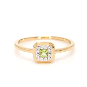 Peridot and Diamond Ring