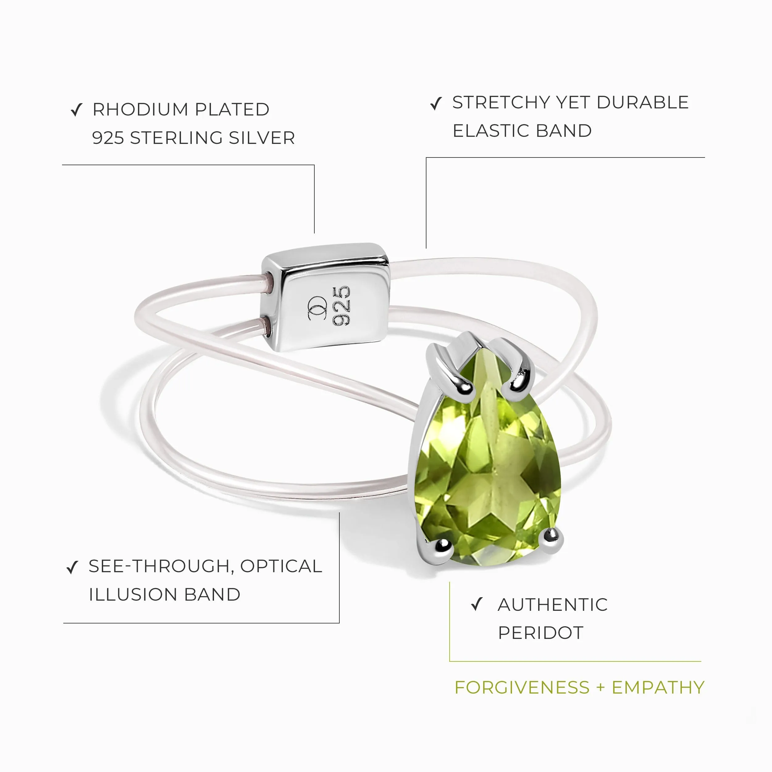 Peridot Ring Floating Sway - August Birthstone