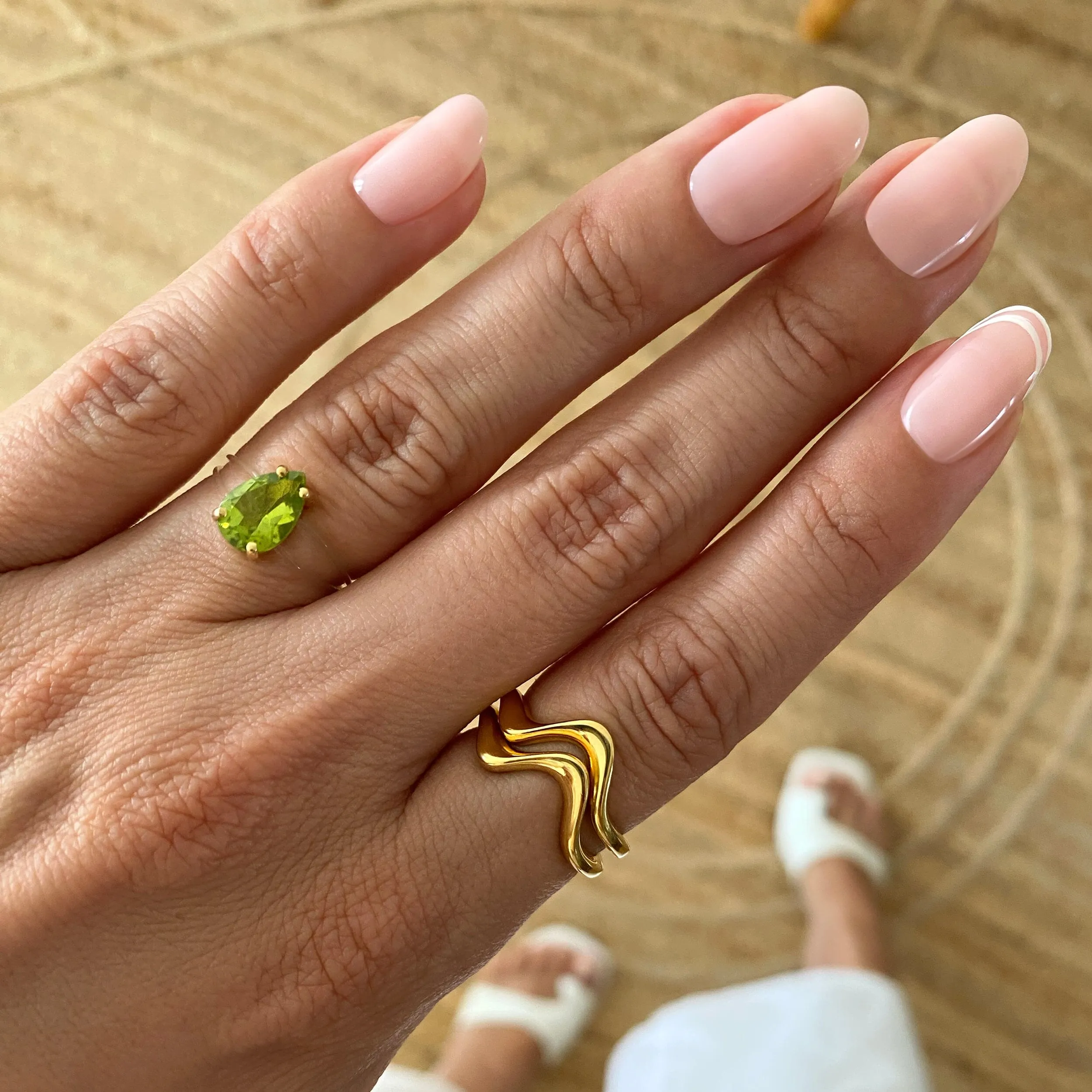 Peridot Ring Floating Sway - August Birthstone