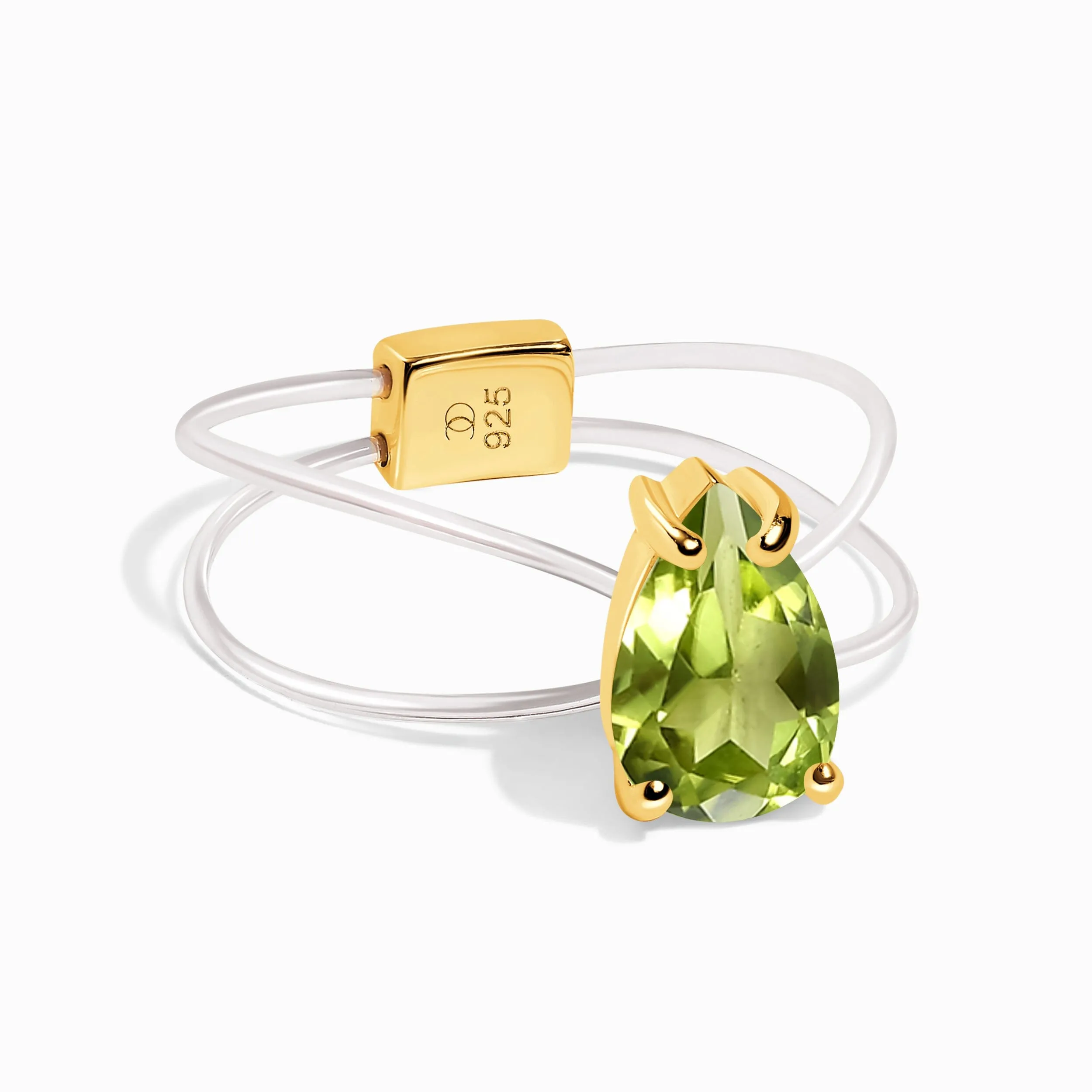Peridot Ring Floating Sway - August Birthstone