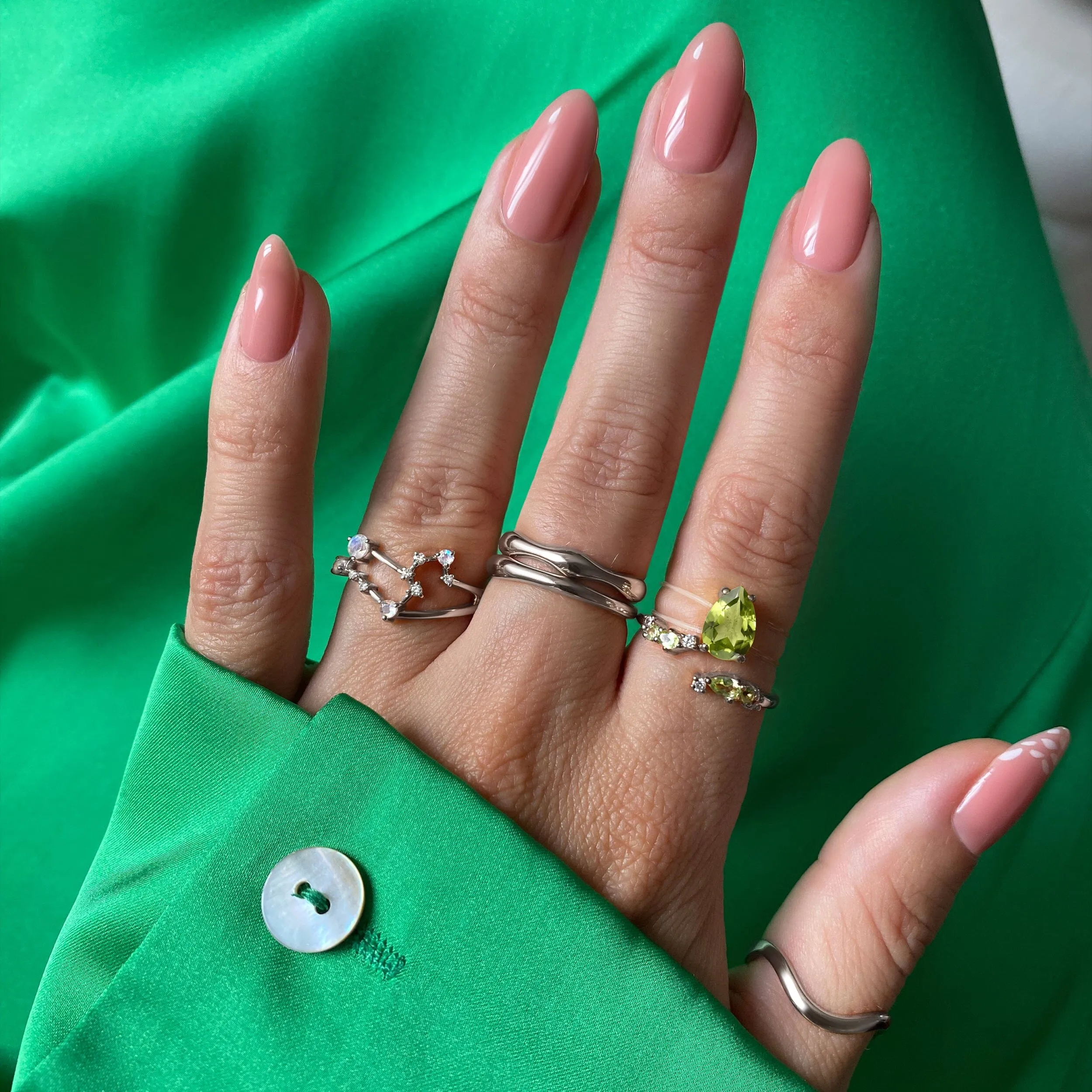 Peridot Ring Floating Sway - August Birthstone
