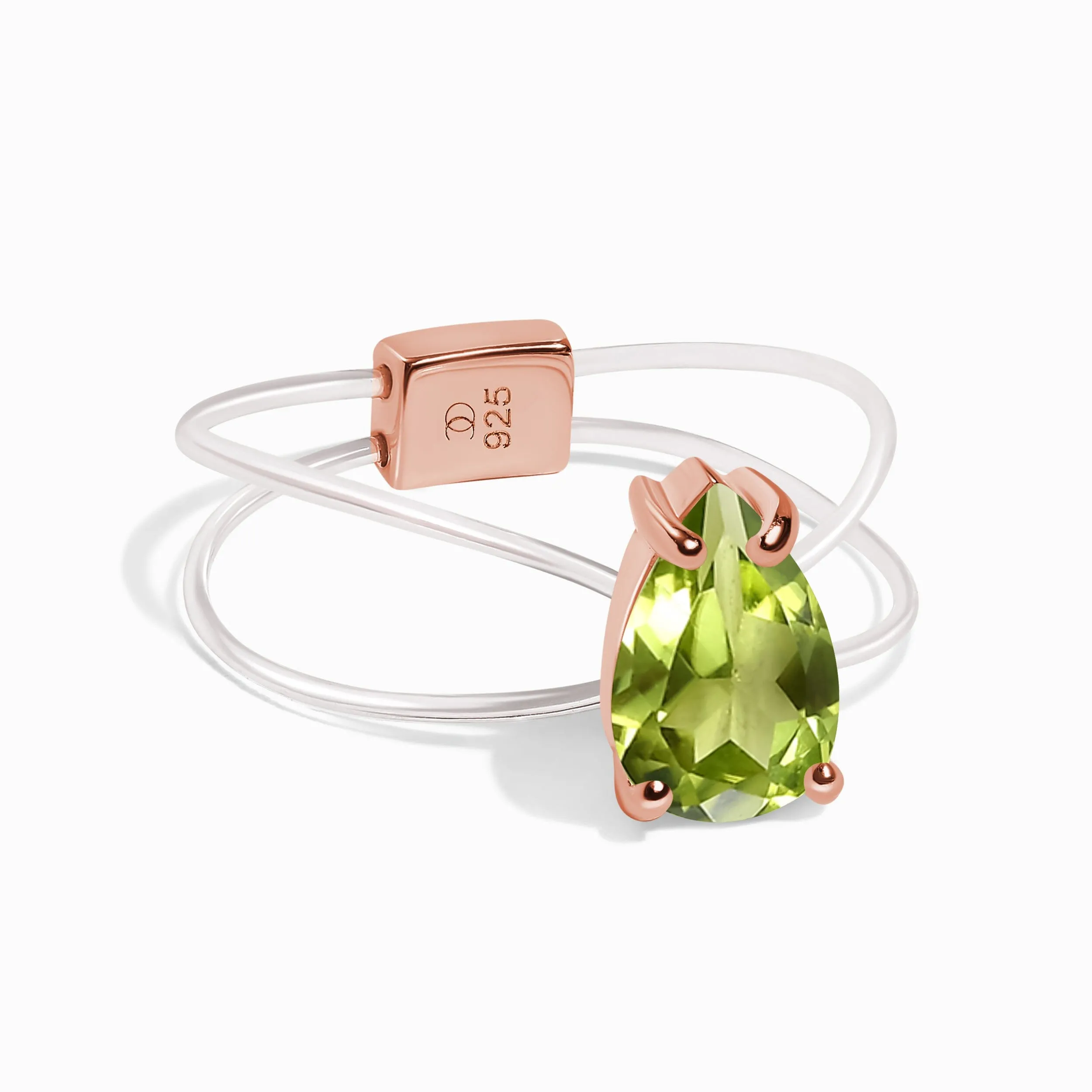 Peridot Ring Floating Sway - August Birthstone