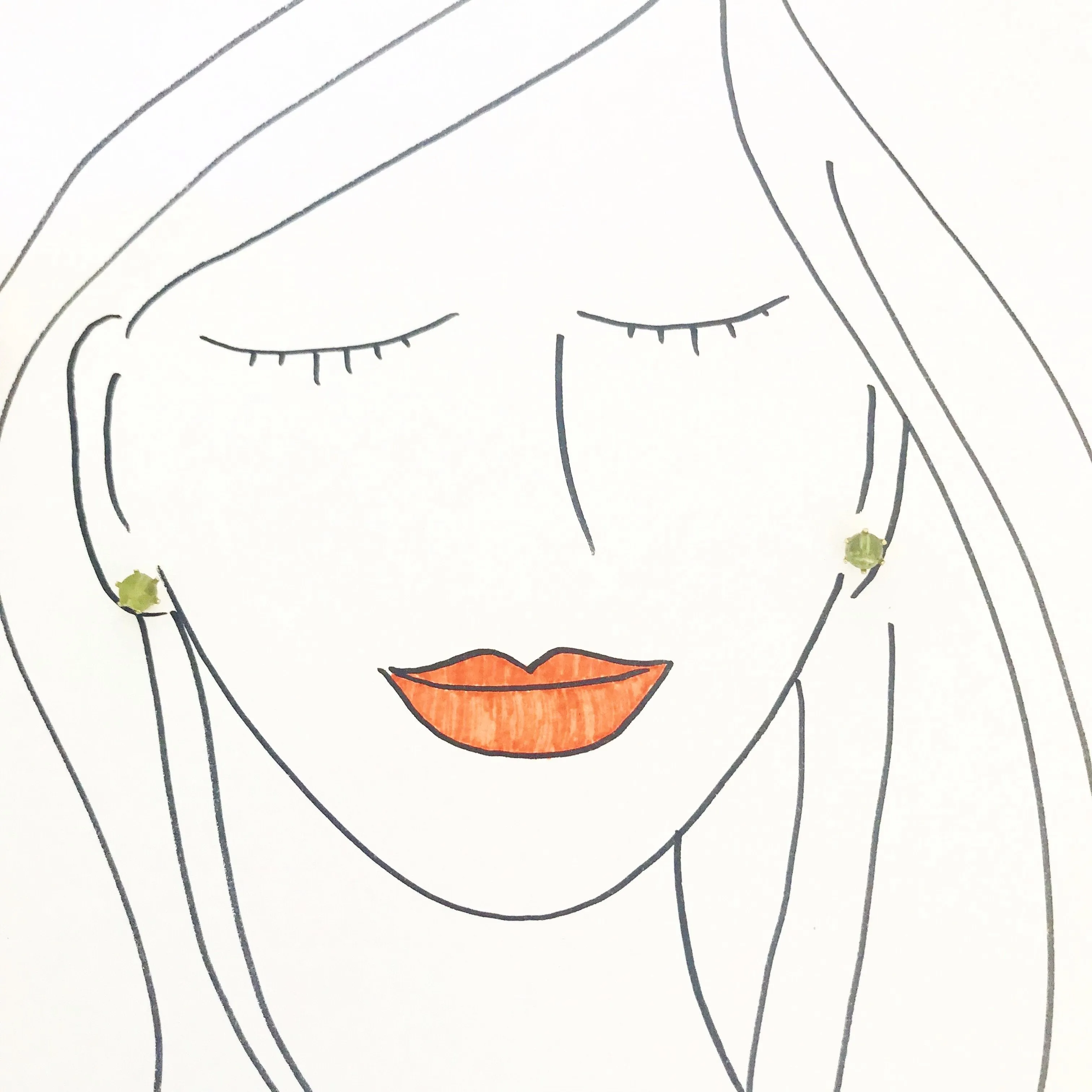 Peridot Stud Earrings