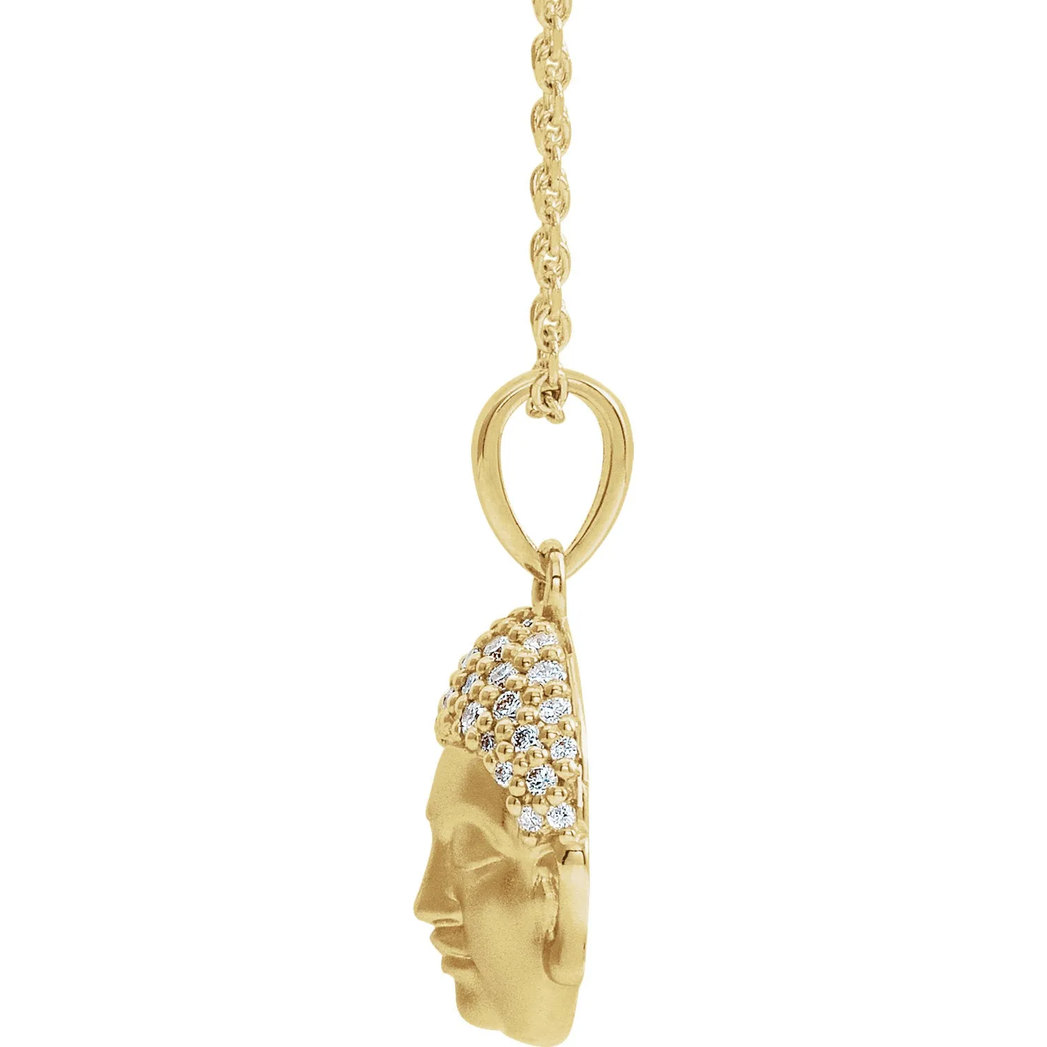 Platinum 14k Yellow Rose White Gold Sterling Silver Diamond Buddha Pendant Charm Necklace