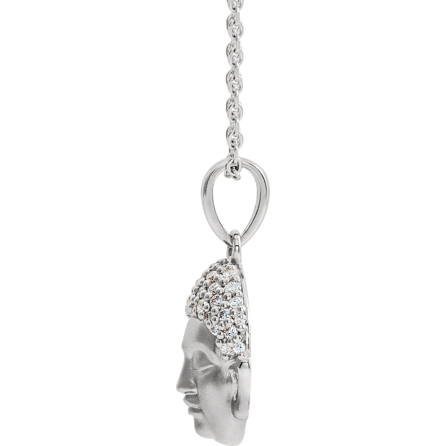 Platinum 14k Yellow Rose White Gold Sterling Silver Diamond Buddha Pendant Charm Necklace
