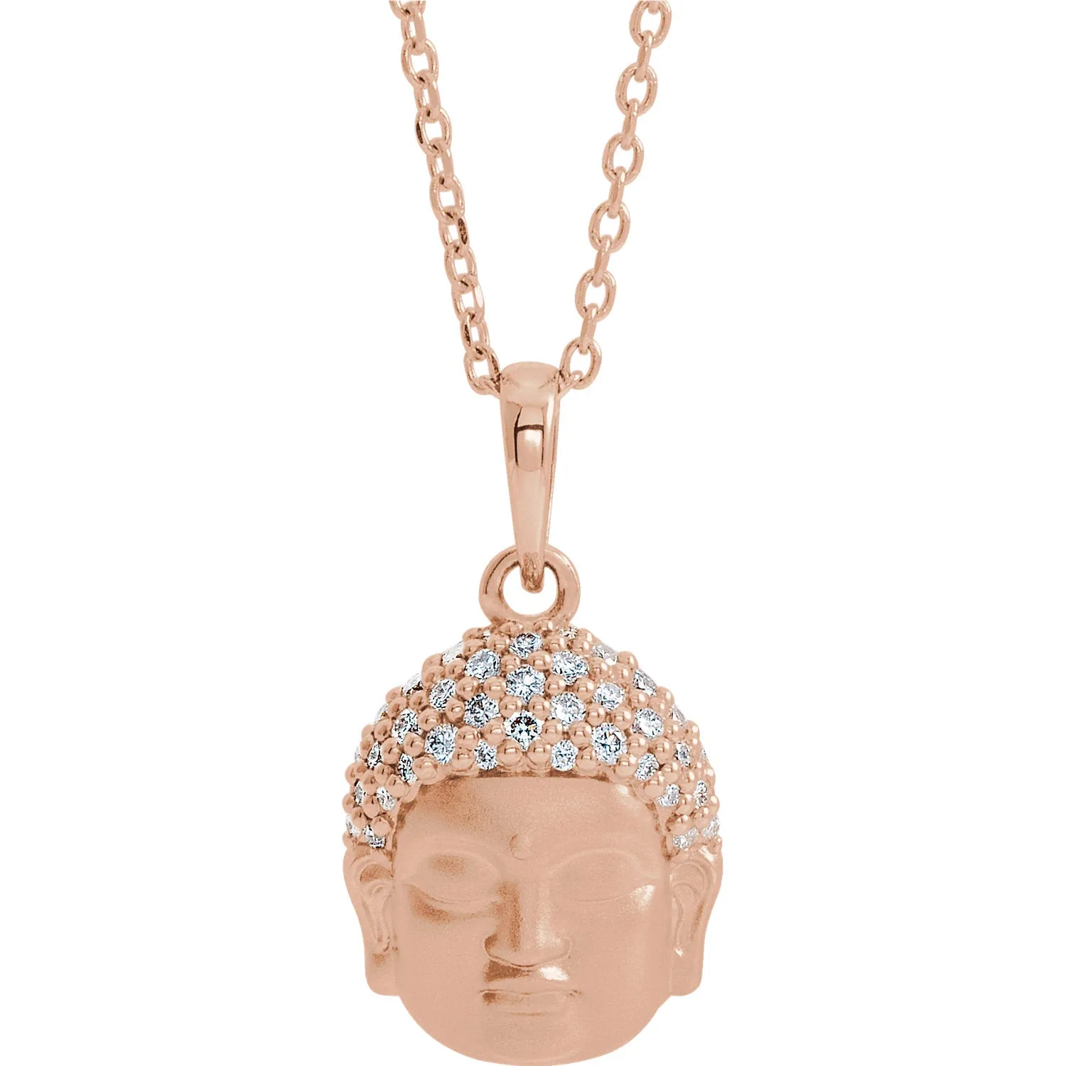 Platinum 14k Yellow Rose White Gold Sterling Silver Diamond Buddha Pendant Charm Necklace