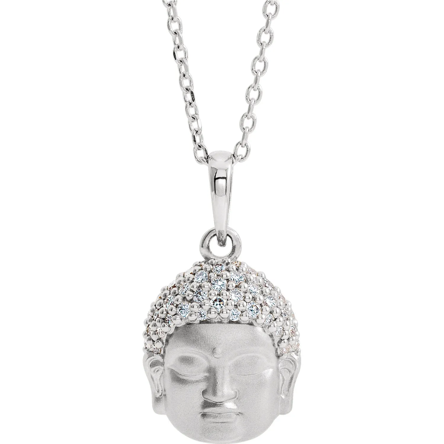 Platinum 14k Yellow Rose White Gold Sterling Silver Diamond Buddha Pendant Charm Necklace
