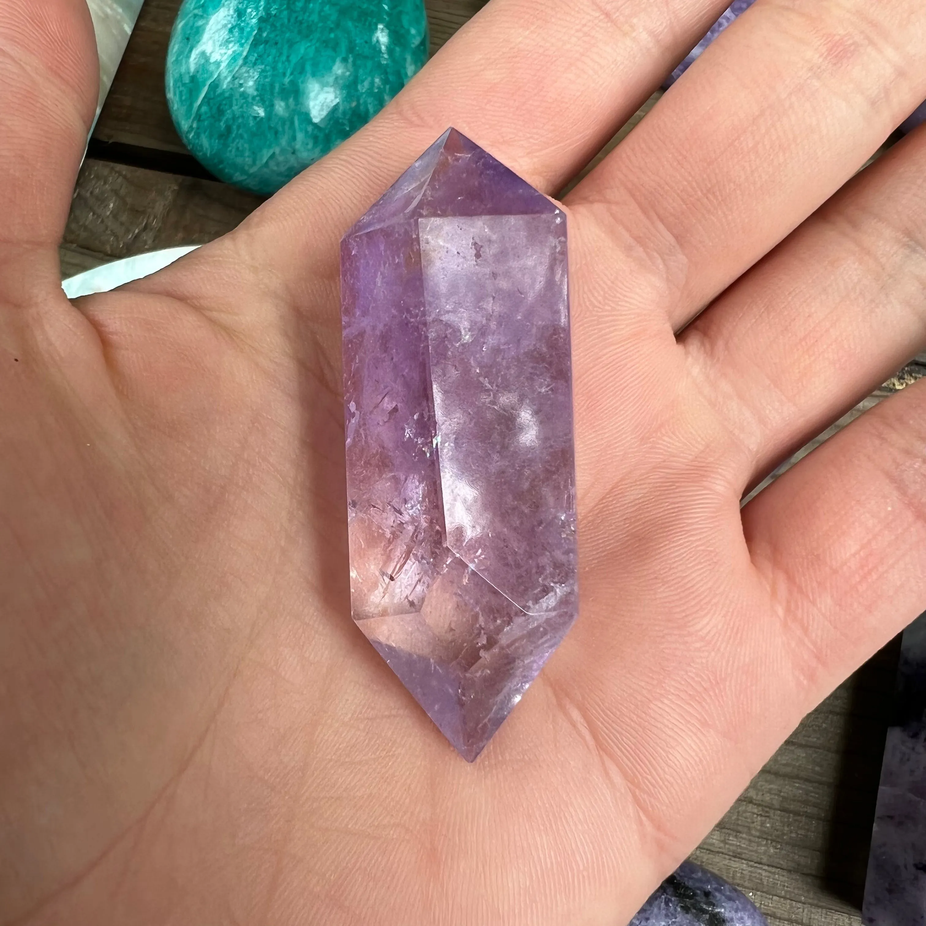 Polished Double Terminated Amethyst Point (#6MTT)