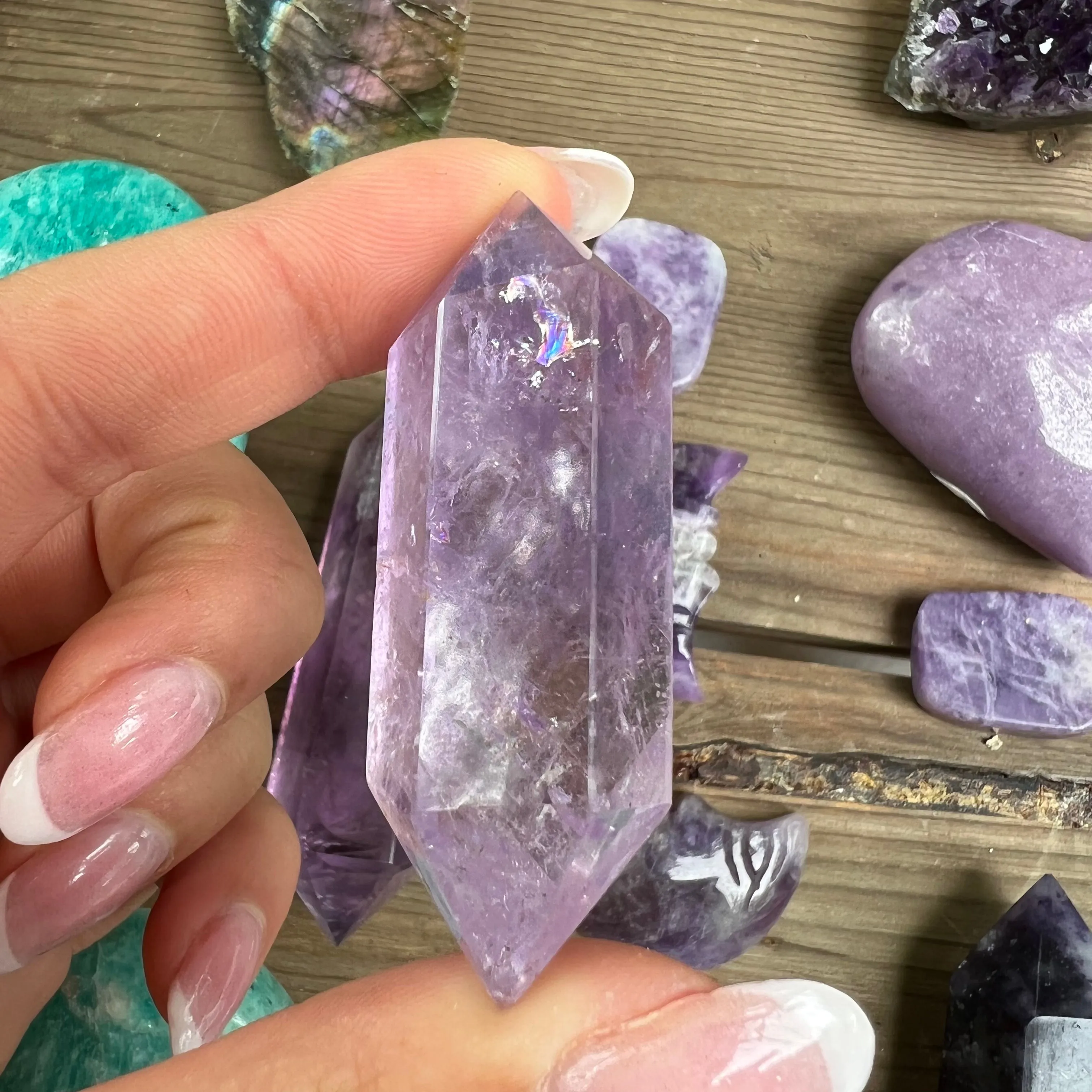 Polished Double Terminated Amethyst Point (#6MTT)