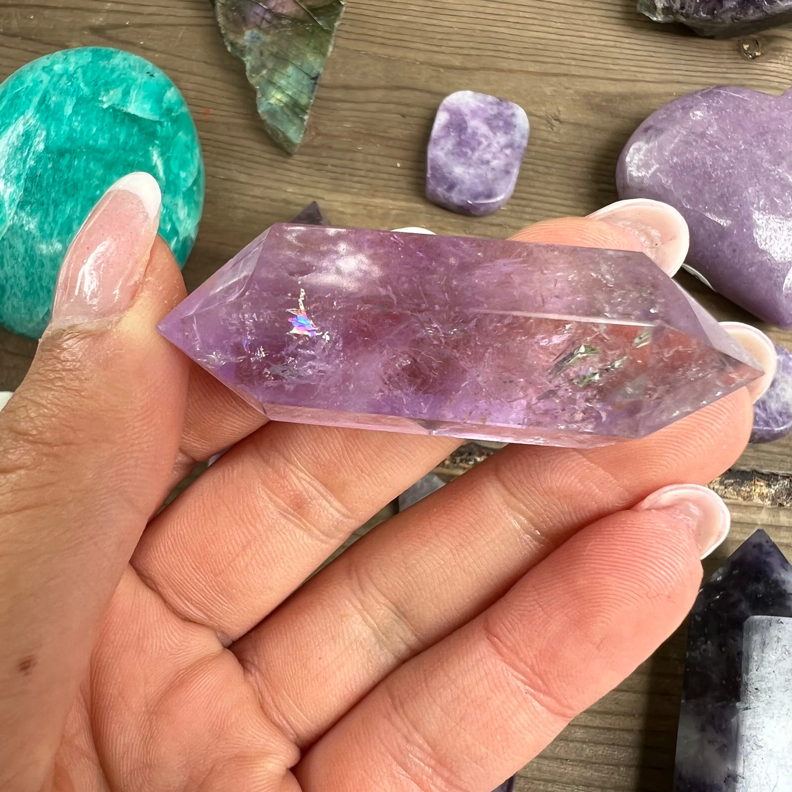Polished Double Terminated Amethyst Point (#6MTT)