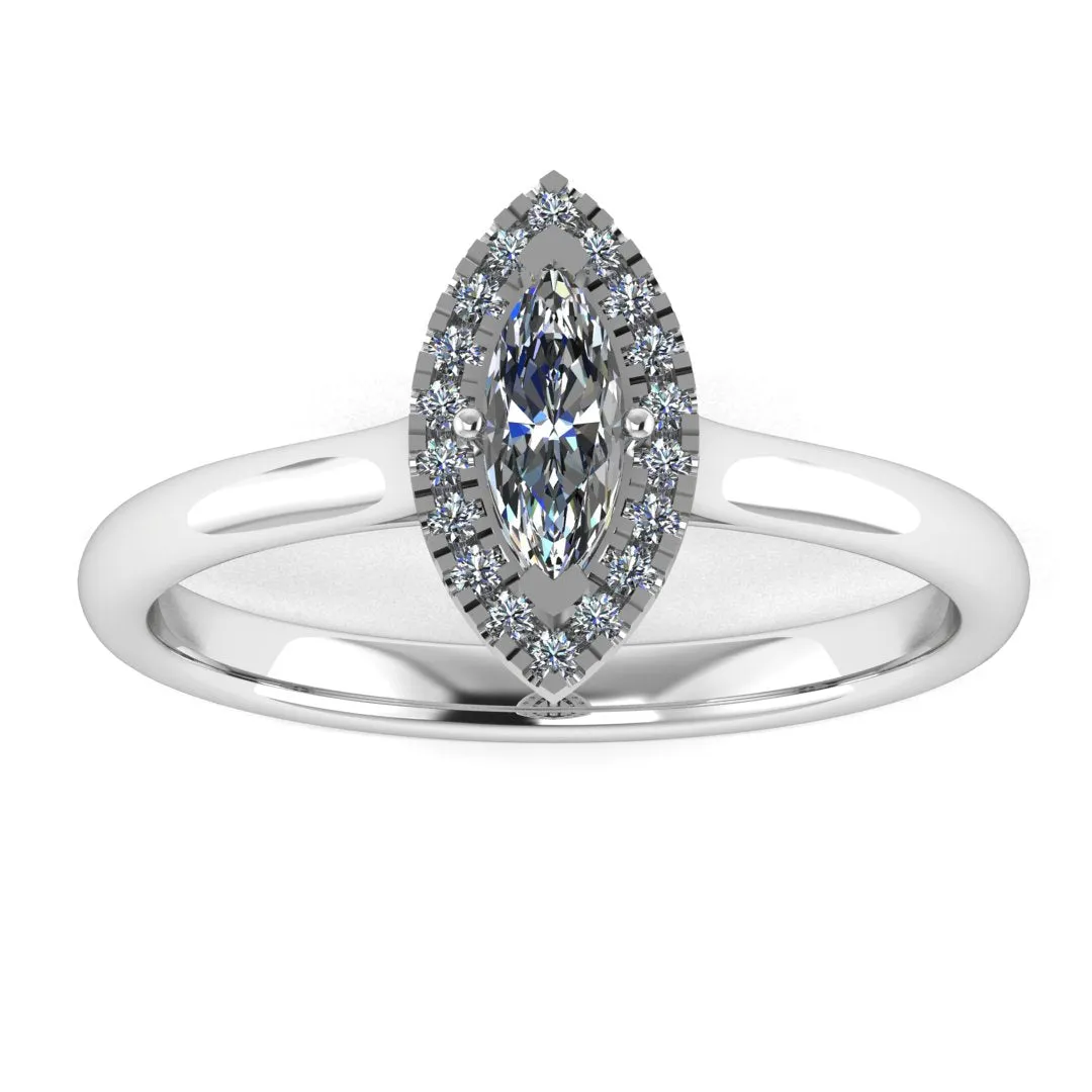 "Ashley" Halo Marquise Cut Engagement Ring HAMC02