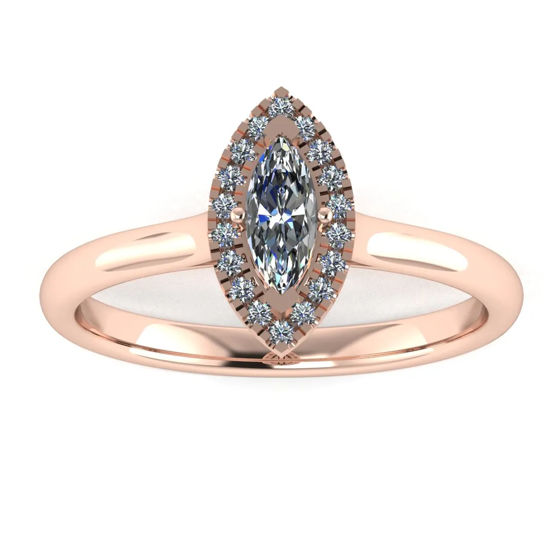"Ashley" Halo Marquise Cut Engagement Ring HAMC02