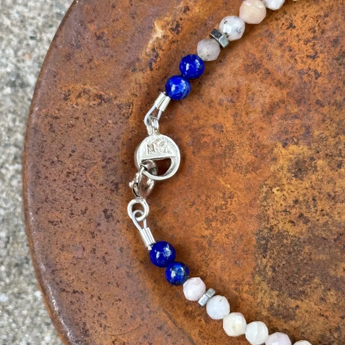 "Ouray" Opal and Blue Lapis Gemstone Beaded Bracelet