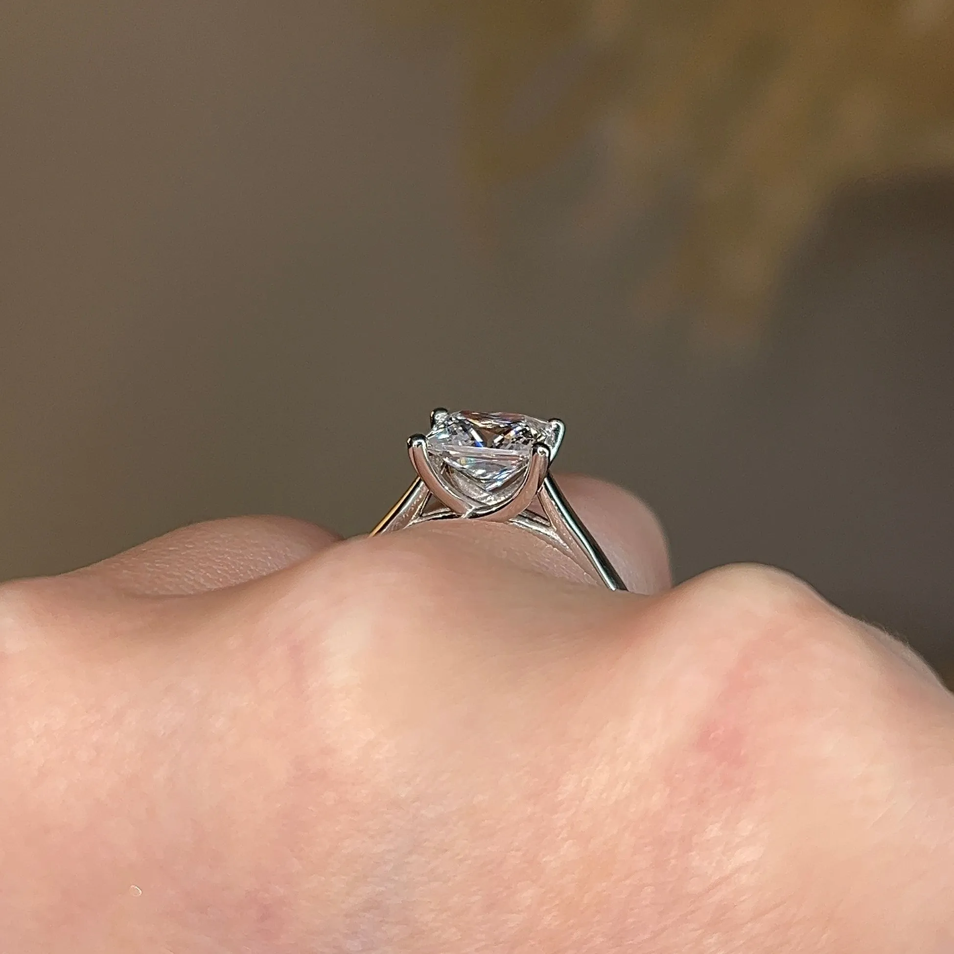 "Zella" Solitaire Princess Cut Diamond Engagement Ring SSPC07