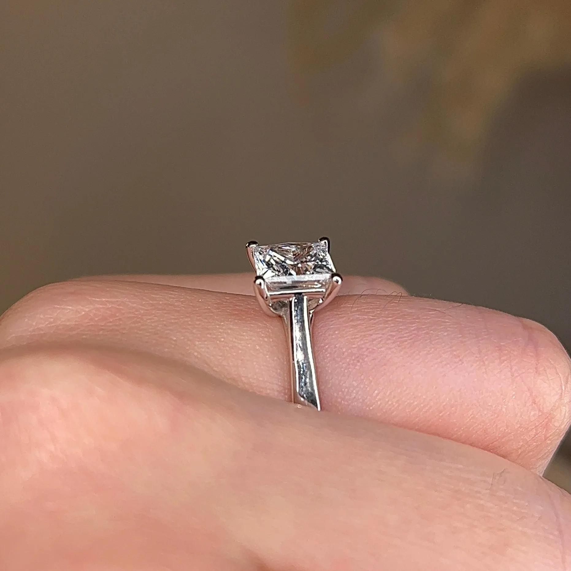 "Zella" Solitaire Princess Cut Diamond Engagement Ring SSPC07