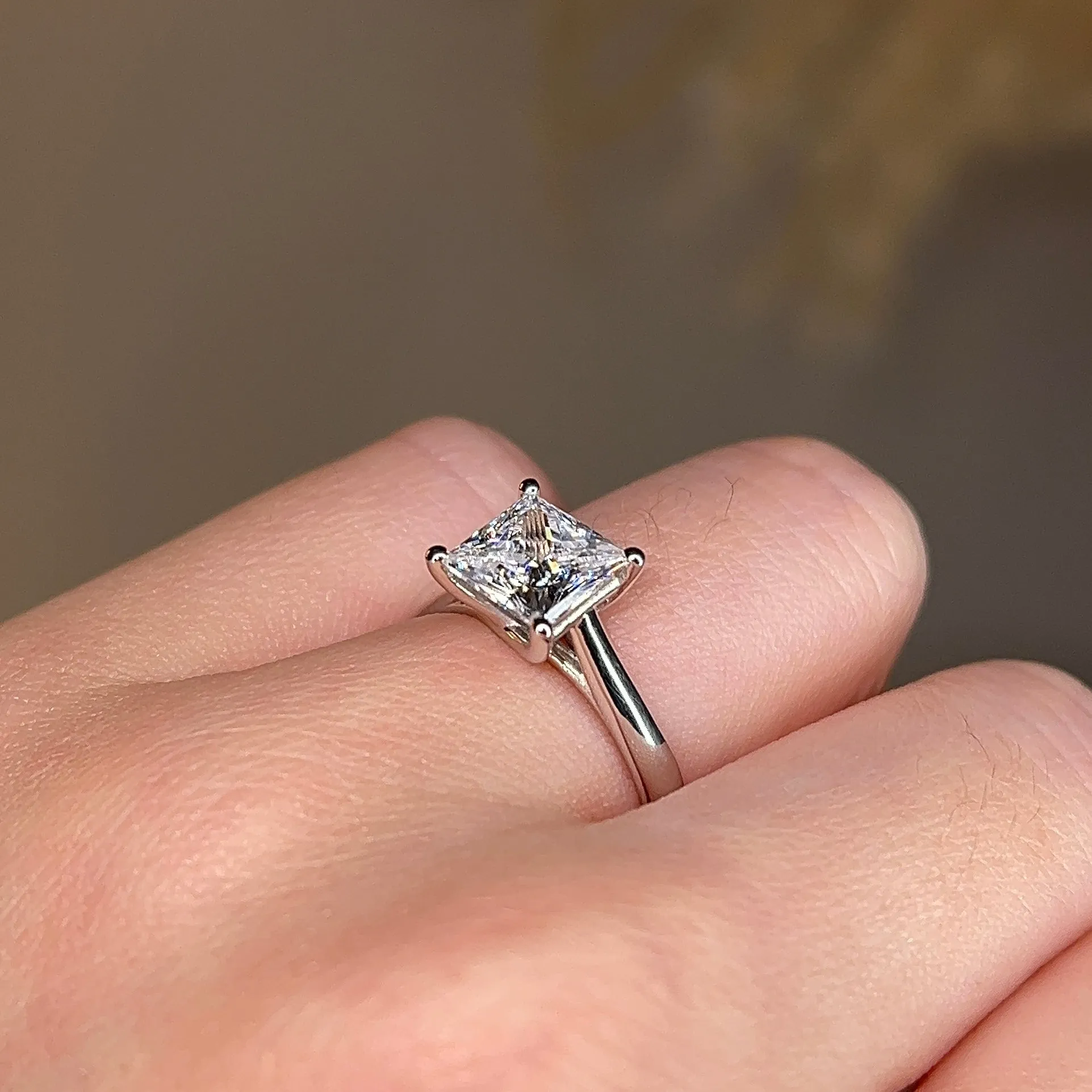 "Zella" Solitaire Princess Cut Diamond Engagement Ring SSPC07