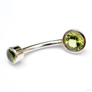 Round Bezel Navel Curve in White Gold with Peridot from BVLA