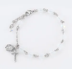 Round Crystal Rosary Bracelet Created with 6mm finest Austrian Crystal Opal Beads by HMH - BX8550OP