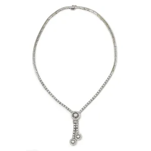 Round Diamond Split Pendant Necklace 18K White Gold 1.75ctw