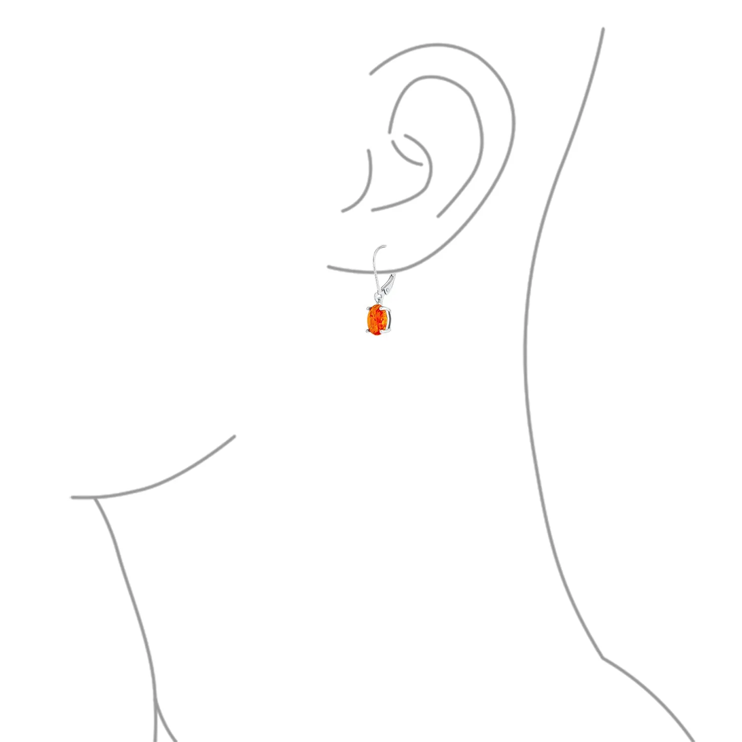 Round Solitaire Created Opal Dangle Gemstone Earrings Sterling Silver 8MM Birthstone