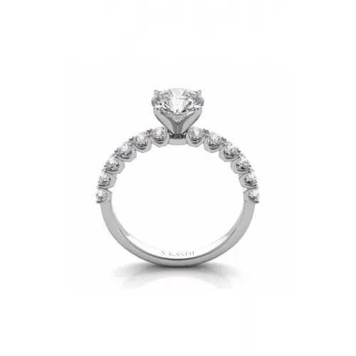 S Kashi & Sons Side Stone Engagement Ring EN7637WG