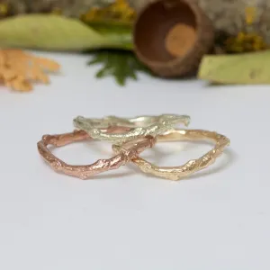 Shaped Twig Wedding Ring, Organic Nature Stacking Ring
