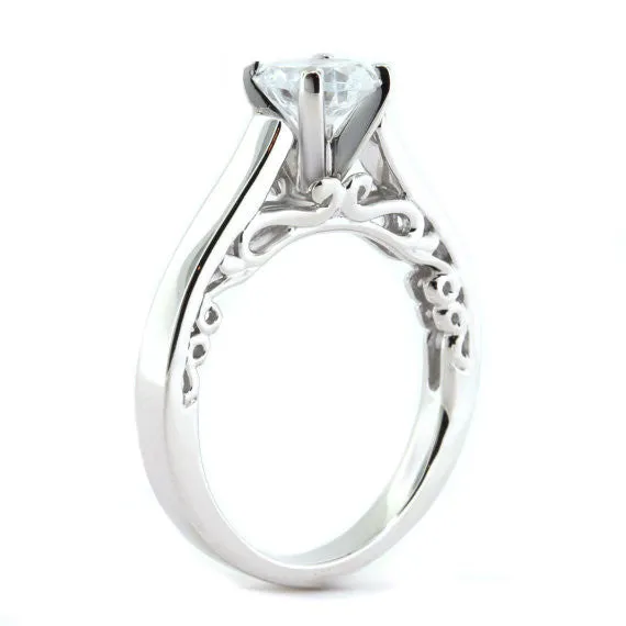 Solitaire Moissanite Engagement Ring - Charlie